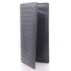 Bottega Veneta Intrecciato Black Leather Long Wallet Unisex